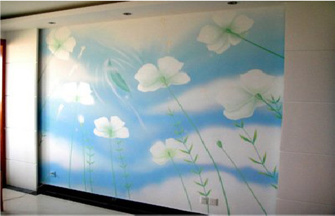  威信画墙绘怎么画好白云的蓬松感？