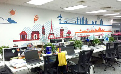  威信教你设计办公室墙绘的方法。