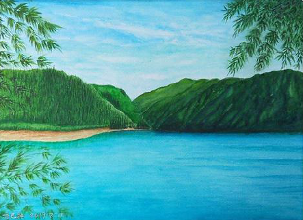  威信在墙绘中，如何绘画绿水青山？