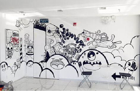  威信手绘墙并非传统涂鸦。